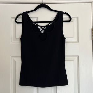 WHBM Cutout Black Top.